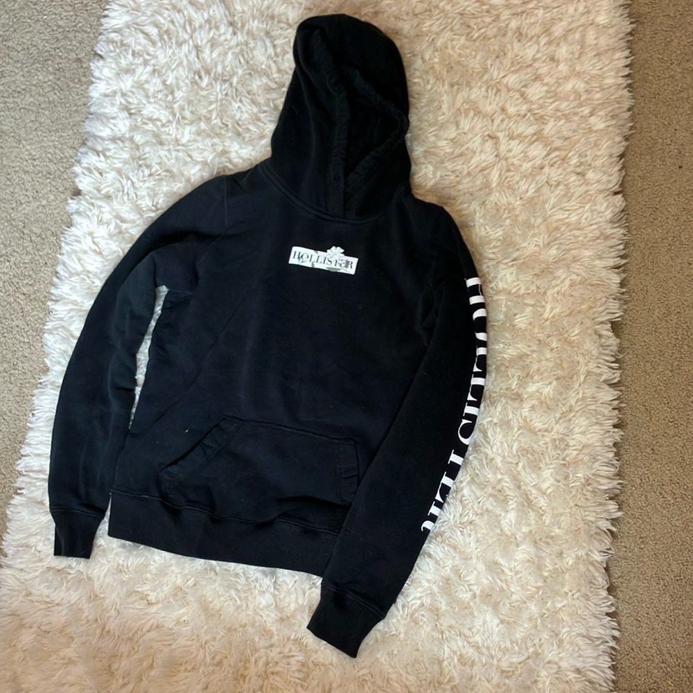 Hollister Black Jacket with White Label